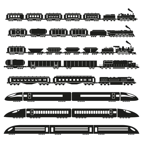 Készlet Vonatok Vektor Készlet — Stock Vector