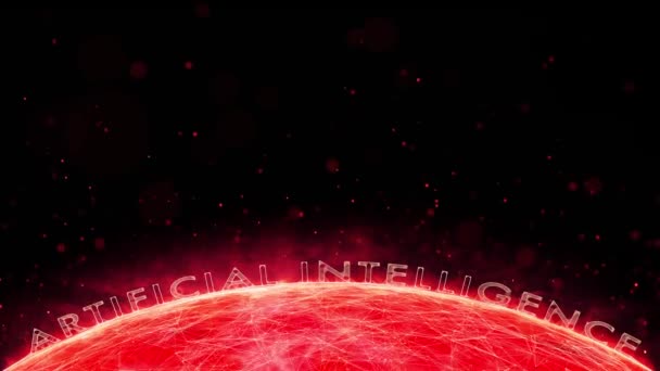 人工知能サイバー スペース球の芸術の背景 — ストック動画