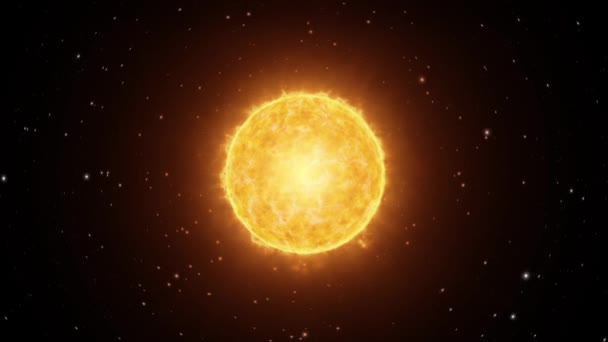 Hot Orange Sol Med Rymdstoft Galaxen — Stockvideo