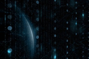 Fütüristik dijital dünya gezegen evrende