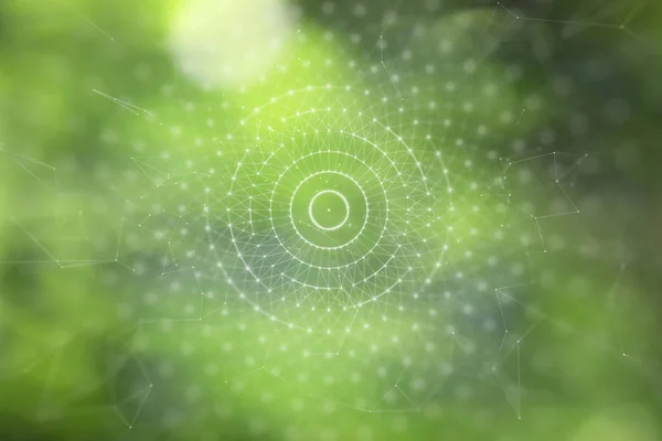 Doğa bokeh soyut çizgilerle sanatsal sarı yeşil renkli ve nokta net arka plan ağ.