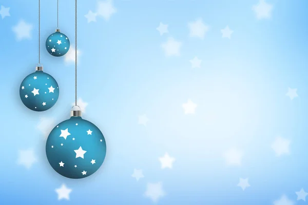 Декоративные Рождественские Лампочки Блестящем Синем Фоне Боке Копировальным Пространством — стоковое фото