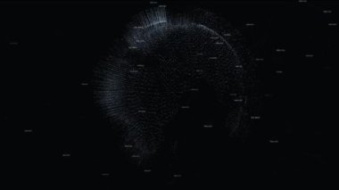     Dijital soyut dünya siber ağ rasgele hareket numaraları, çizgiler ve noktalar ile. 