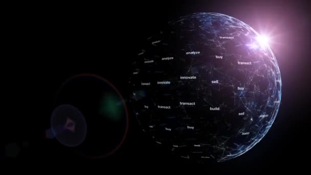 功妙な回転球体のアニメーションと概念的なビジネス戦略 モーション — ストック動画