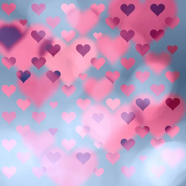Schöne Verschwommene Herzzeichen Auf Abstraktem Bokeh Hintergrund Mit Platz Für — Stockfoto