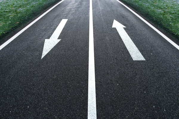 One Way Road Arrow Direction Sign Asphalt Ground — Stock Photo, Image