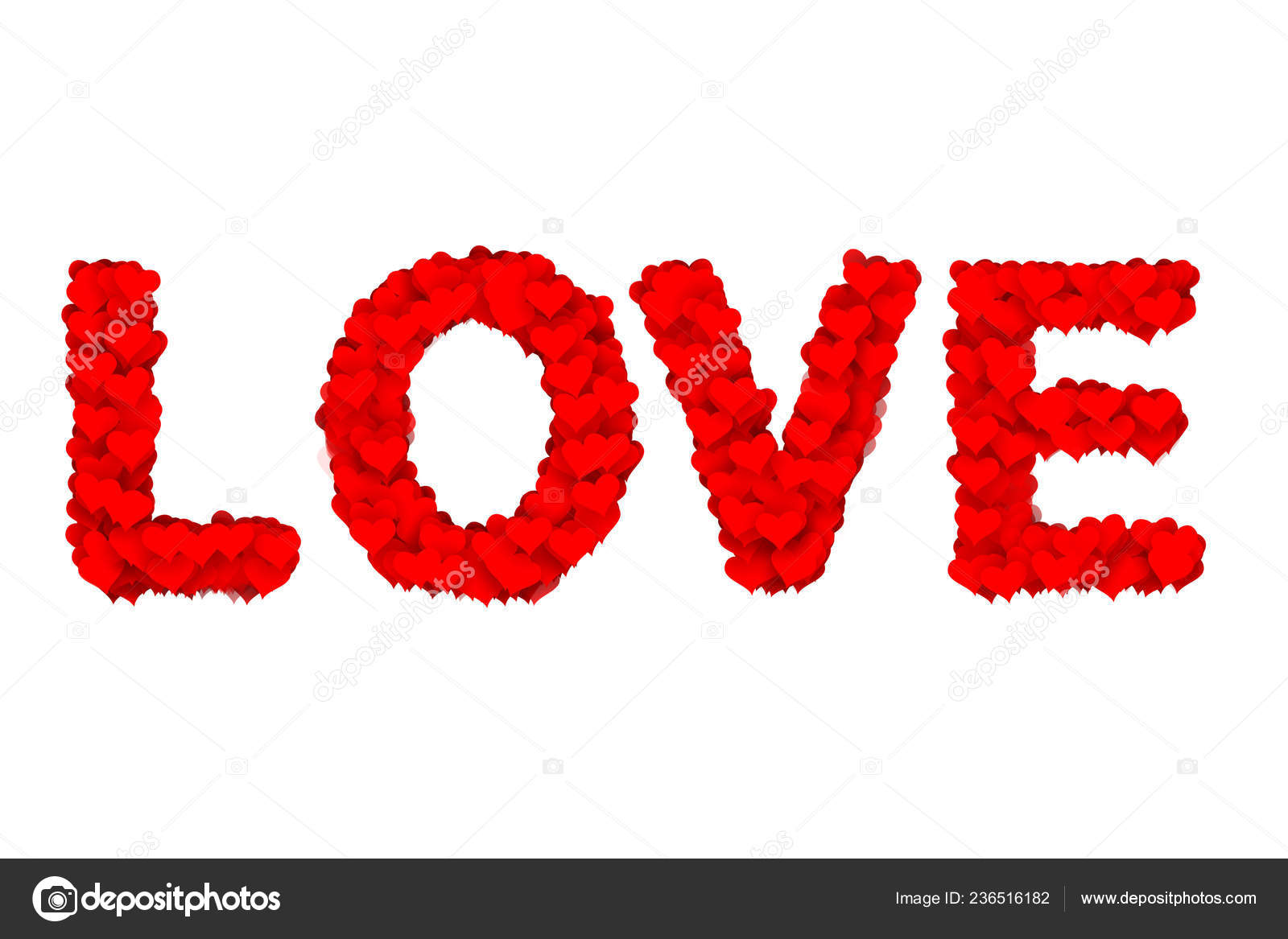 Love Alphabet Letters White Background Conceptual Valentines Day