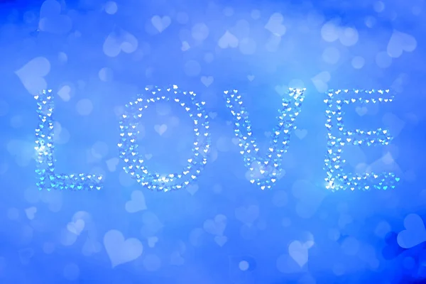 Word Love Alphabets Blue White Heart Shapes Valentines Day Illustration — Stock Photo, Image