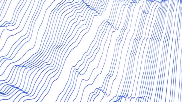 Концептуальные Абстрактные Расплывчатые Голубые Кривые Линии Рисунок Движения Белом Фоне — стоковое видео
