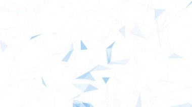 Güzel mavi renkli çizgiler ve üçgenler hareket beyaz arka plan üzerinde ağ. 