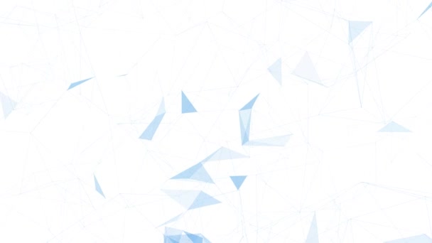 Beautiful Blue Coloured Network Lines Triangles Motion White Background — Stock Video