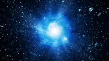 Fütüristik 3d hız ışık soyut bilgisayar siber ağ veri hızlandırma.