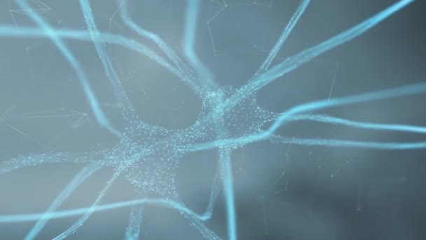 Artistieke Zachtblauw Gekleurde Neuronen Hersenen Abstracte Beweging Achtergrond — Stockvideo