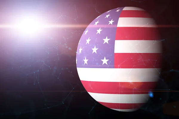 Abstract Usa flag painted on digital sphere