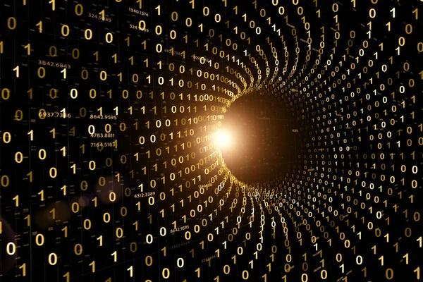 Recorrido abstracto de datos informáticos a través del túnel — Foto de Stock