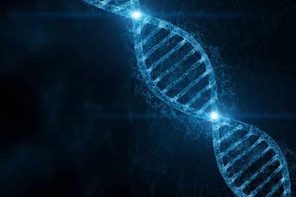 Abstrakcja Niebieski barwione cząsteczki DNA — Zdjęcie stockowe