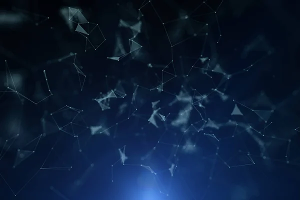 Καλλιτεχνικό σκούρο μπλε δίκτυο υπολογιστών κυβερνοχώρου — Φωτογραφία Αρχείου