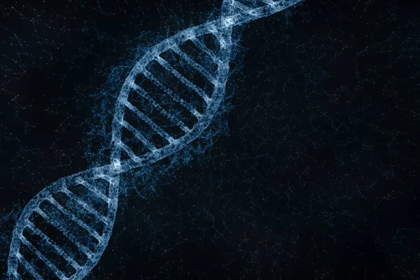 Artystyczny DNA podwójna spirala cząsteczka kopiowanie przestrzeń tło — Zdjęcie stockowe