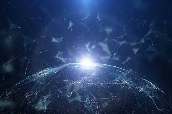 Futuristische Glänzende Cyberspace Globus Wissenschaft Hintergrund — Stockfoto