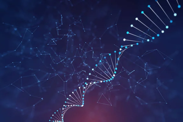 Soyut DNA hücre yapısı siber uzay kopyalama alanı resimleme arkaplanı.