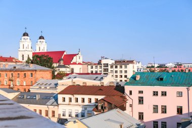 Minsk çatılarının manzarası, Belarus.