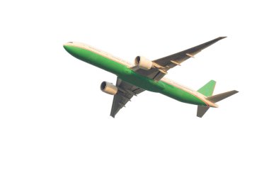 Beyaz arkaplanda izole edilmiş uçak