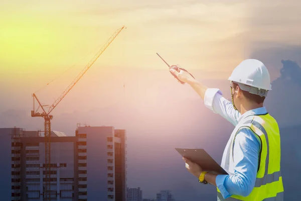 Werken Bouwterrein Ingenieur — Stockfoto