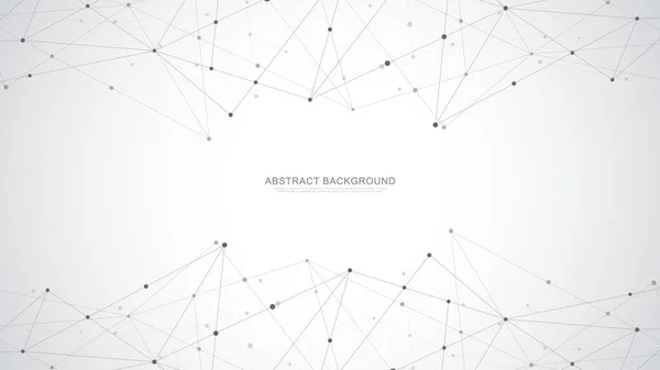 Noktaları ve çizgileri birleştiren soyut çokgen arkaplan. Küresel ağ bağlantısı, dijital teknoloji ve iletişim kavramı.