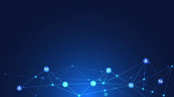 İnsanları birbirine bağlayan vektör illüstrasyon ve iletişim konsepti, sosyal ağ.