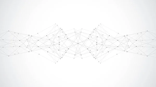Fundo poligonal abstrato com pontos de conexão e linhas. Conexão de rede global, tecnologia digital e conceito de comunicação. — Vetor de Stock