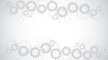 Çarklar ve dişli tekerlek mekanizmaları. Yüksek teknoloji dijital teknoloji ve mühendislik. Soyut teknik arkaplan.