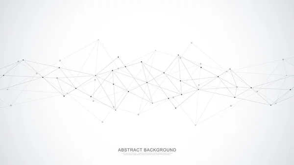 Noktaları ve çizgileri birleştiren soyut çokgen arkaplan. Küresel ağ bağlantısı, dijital teknoloji ve iletişim kavramı.