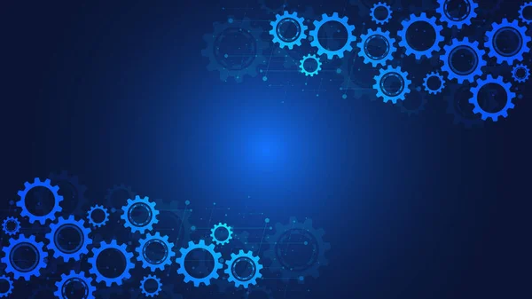 Çarklar ve dişli tekerlek mekanizmaları. Yüksek teknoloji dijital teknoloji ve mühendislik. Soyut teknik arkaplan.
