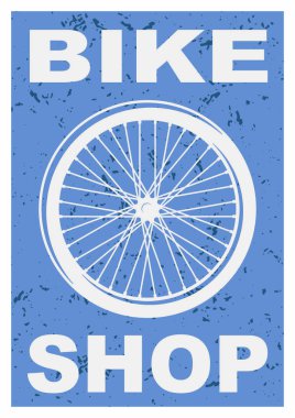 Bisiklet dükkanı mavi Poster
