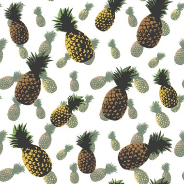 Ananas seamless modeli. Modern duvar kağıdı tekstıl