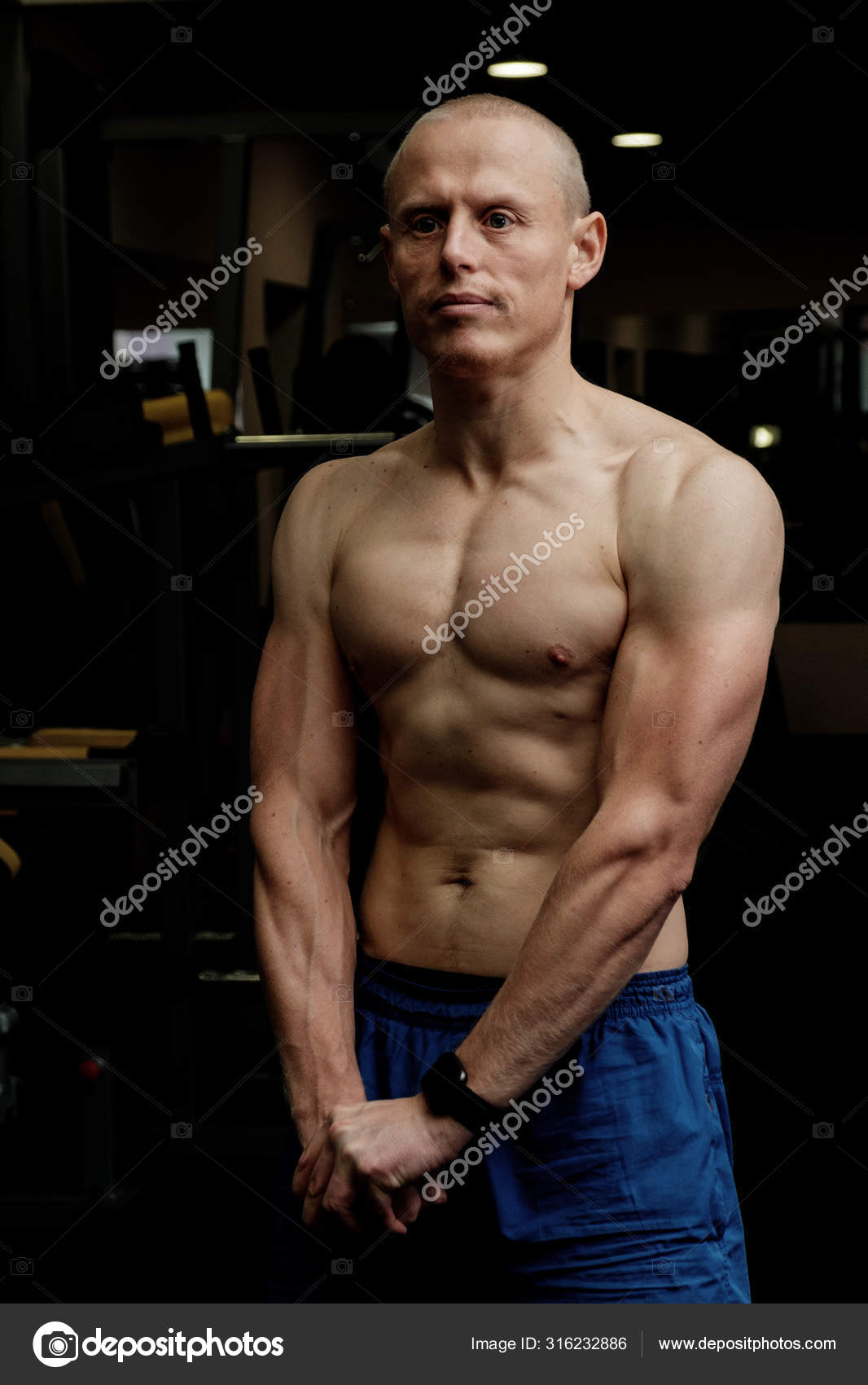 Fitness Woman In Training Strong Abs Showing Stock Photo C Karpik Hoi