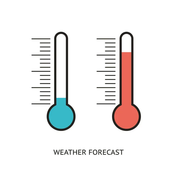 Iconos de diseño plano del termómetro — Archivo Imágenes Vectoriales