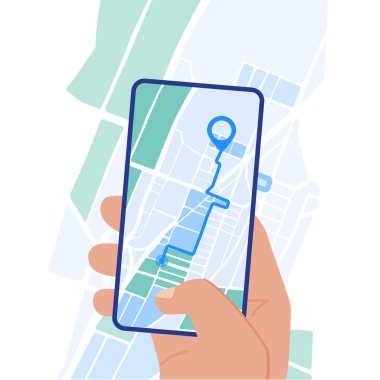 Mobil navigasyon app ekran düz tasarlamak
