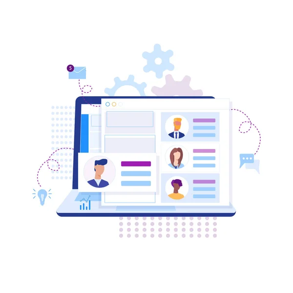 En-tête de site web de recrutement et concept hr — Image vectorielle