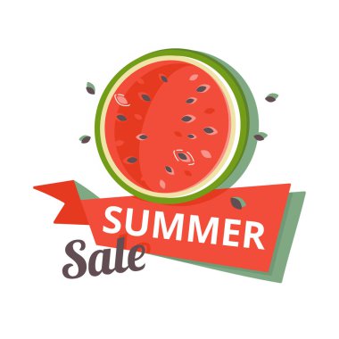 Karpuz ile renk yaz satışı vektör Banner