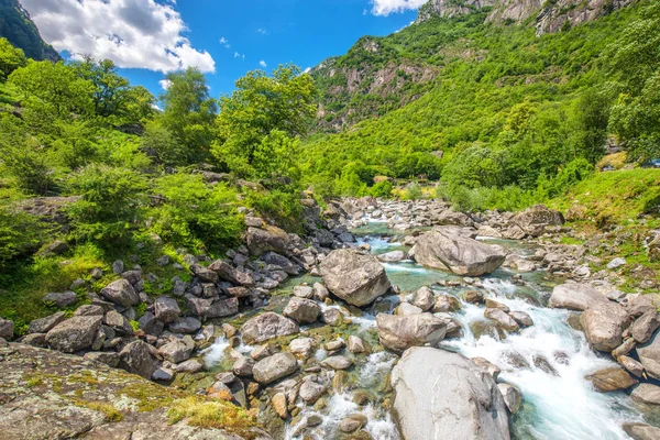 Bavona Fluss Mit Kanton Tessin Bavona Tal Schweiz — Stockfoto