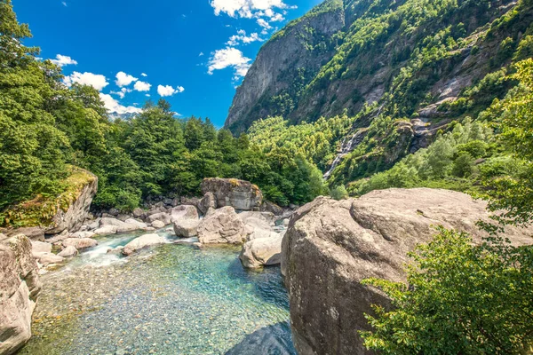 Bavona Rivier Met Het Kanton Tessin Bavona Valley Zwitserland — Stockfoto