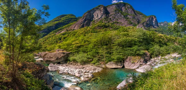 Sungai Bavona Dengan Kanton Tessin Lembah Bavona Swiss — Stok Foto