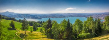 Zug eski şehir, Zugersee ve Rigi dağ, Zug, İsviçre, Europe.