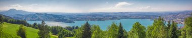 Zug eski şehir, Zugersee ve Rigi dağ, Zug, İsviçre, Europe.
