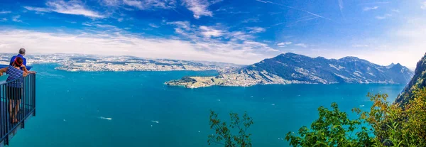 Alpes Suíços Perto Burgenstock Com Vista Para Montanha Vierwaldstattersee Pilatus — Fotografia de Stock