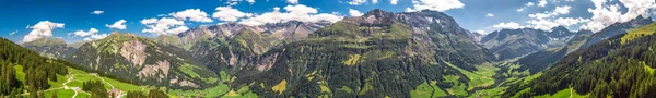 Aerial View Elm Village Swiss Mountains Piz Segnas Piz Sardona — Stock Photo, Image