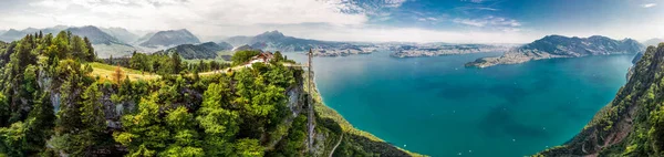 Ascenseur Hammetschwand Dans Les Alpes Près Burgenstock Avec Vue Sur — Photo