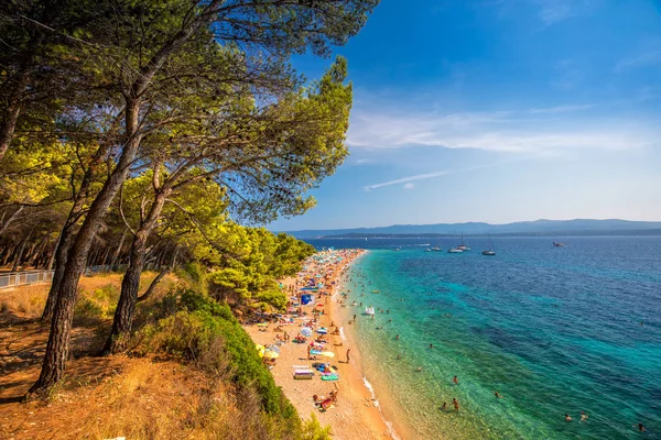 Famosa Playa Ratas Zlatni Bol Island Brac Croacia — Foto de Stock