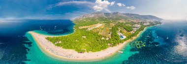 Ünlü Zlatni rat Beach'te Bol, Island Brac, Hırvatistan, Avrupa